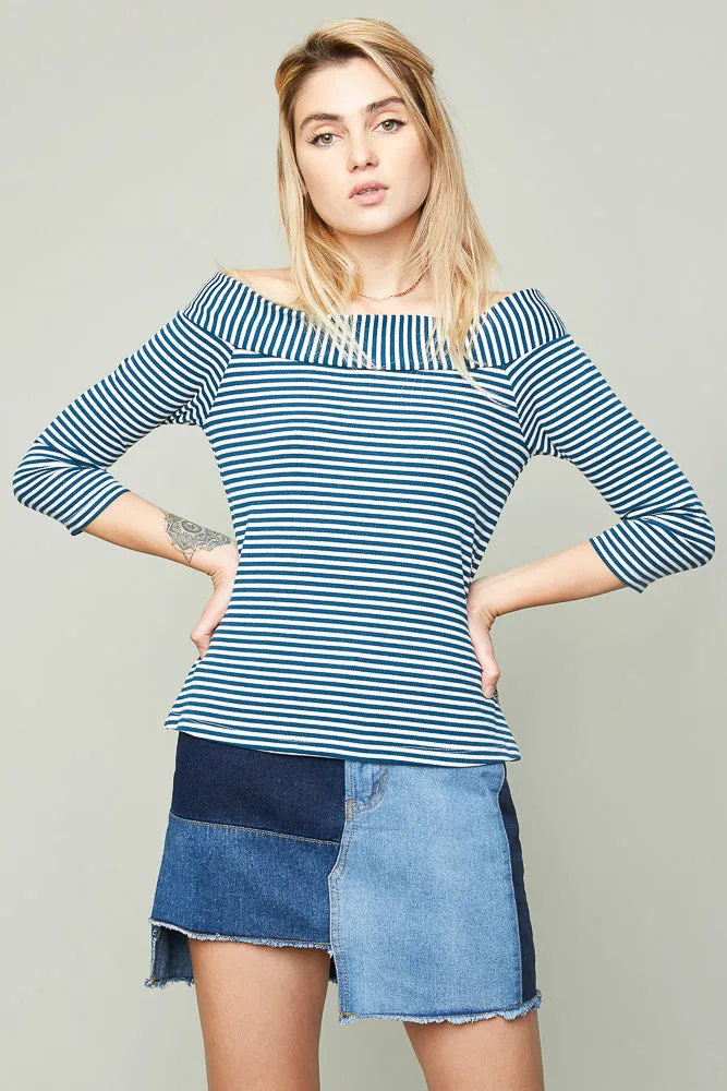 Womens Stripe Off The Shoulder Top sold by Hayden product image thumbnail 5