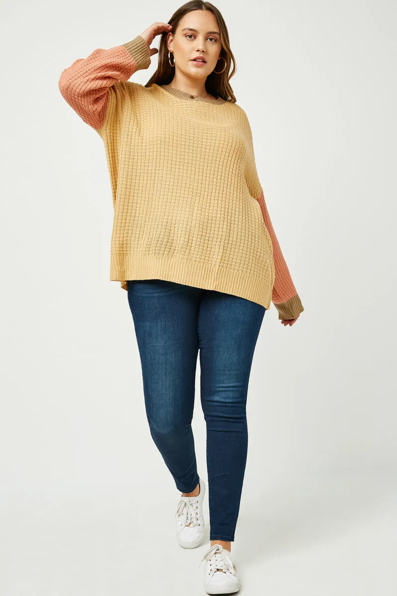 Womens Colorblock Waffle Knit Sweater sold by Hayden product image thumbnail 2
