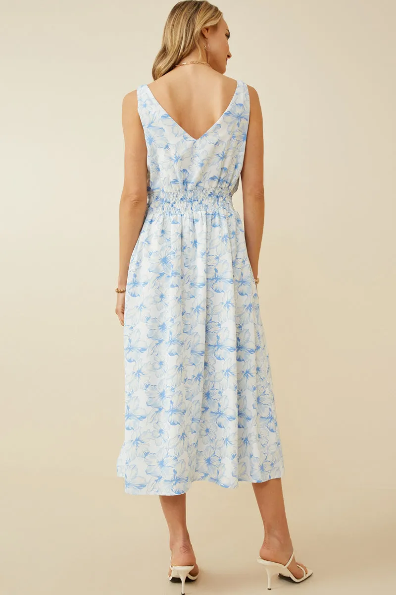 Womens Floral Printed Smocked Waist Tank Dress sold by Hayden product image thumbnail 4