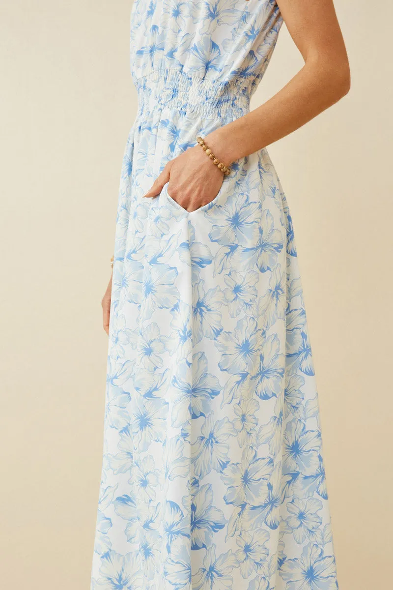 Womens Floral Printed Smocked Waist Tank Dress sold by Hayden product image thumbnail 3