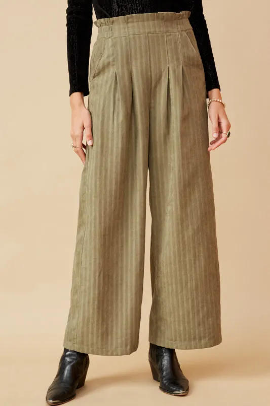 Womens Pleated Front Striped Wide Leg Pants sold by Hayden