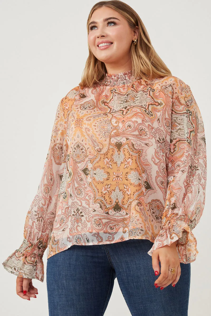 Womens Paisley Print Smock Detail Chiffon Top sold by Hayden product image thumbnail 2