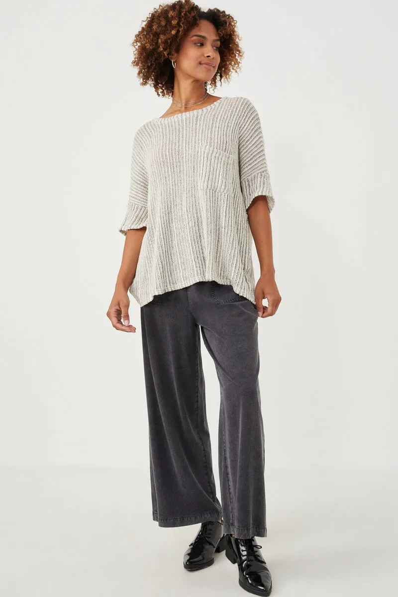 Womens Loose Knit Textured Pocket Detail Knit Top sold by Hayden product image thumbnail 3