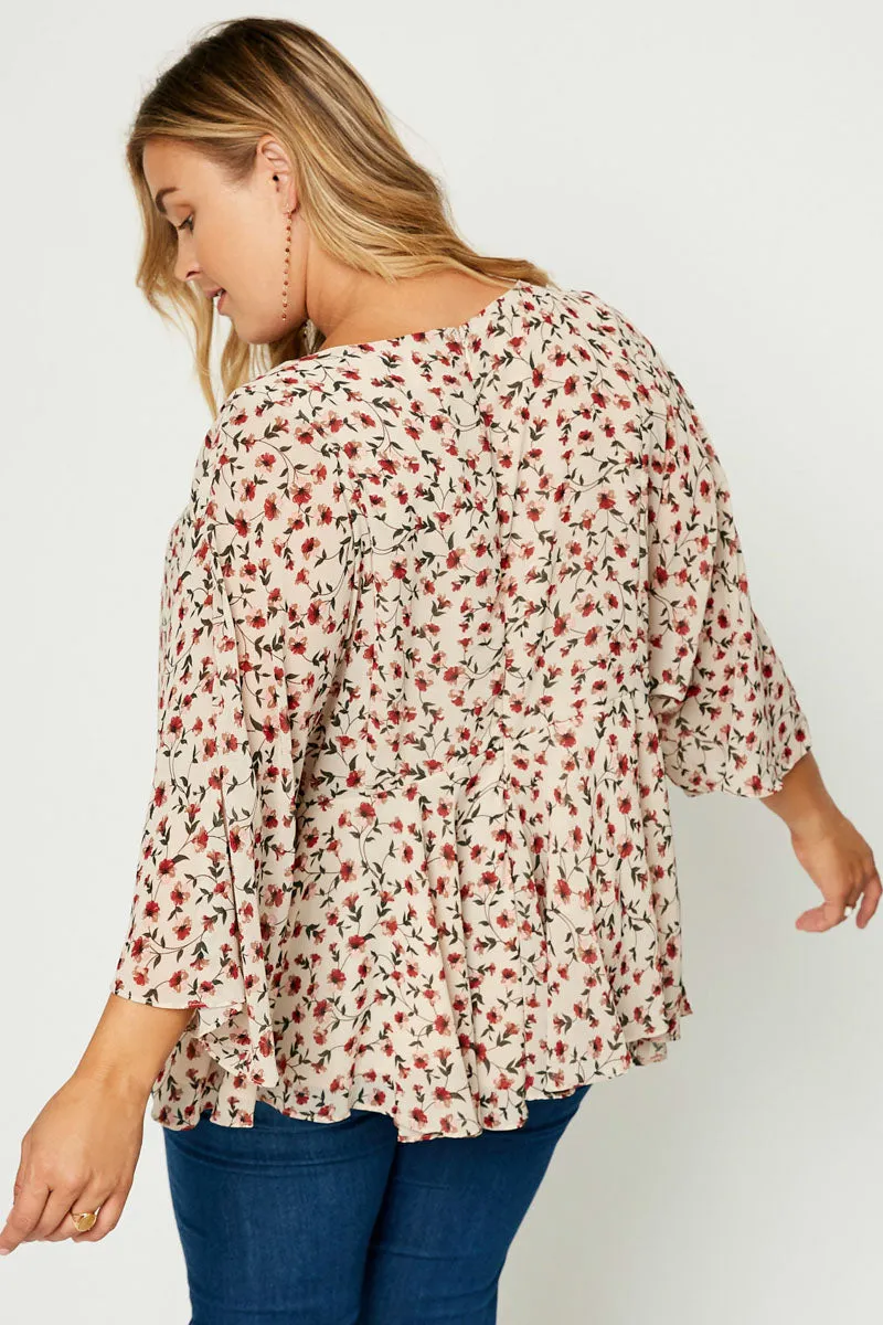 Womens Dolman Sleeve Floral Peplum Top sold by Hayden product image thumbnail 5