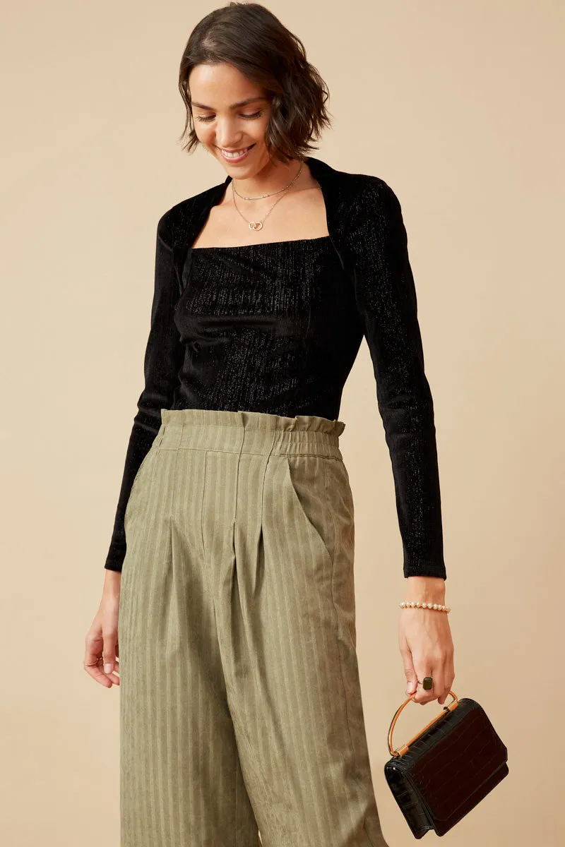 Womens Brushed Lurex Square Neck Long Sleeve Bodysuit sold by Hayden product image thumbnail 2