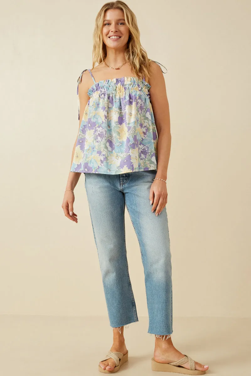 Womens Soft Floral Ruffled Bodice Tank sold by Hayden product image thumbnail 3