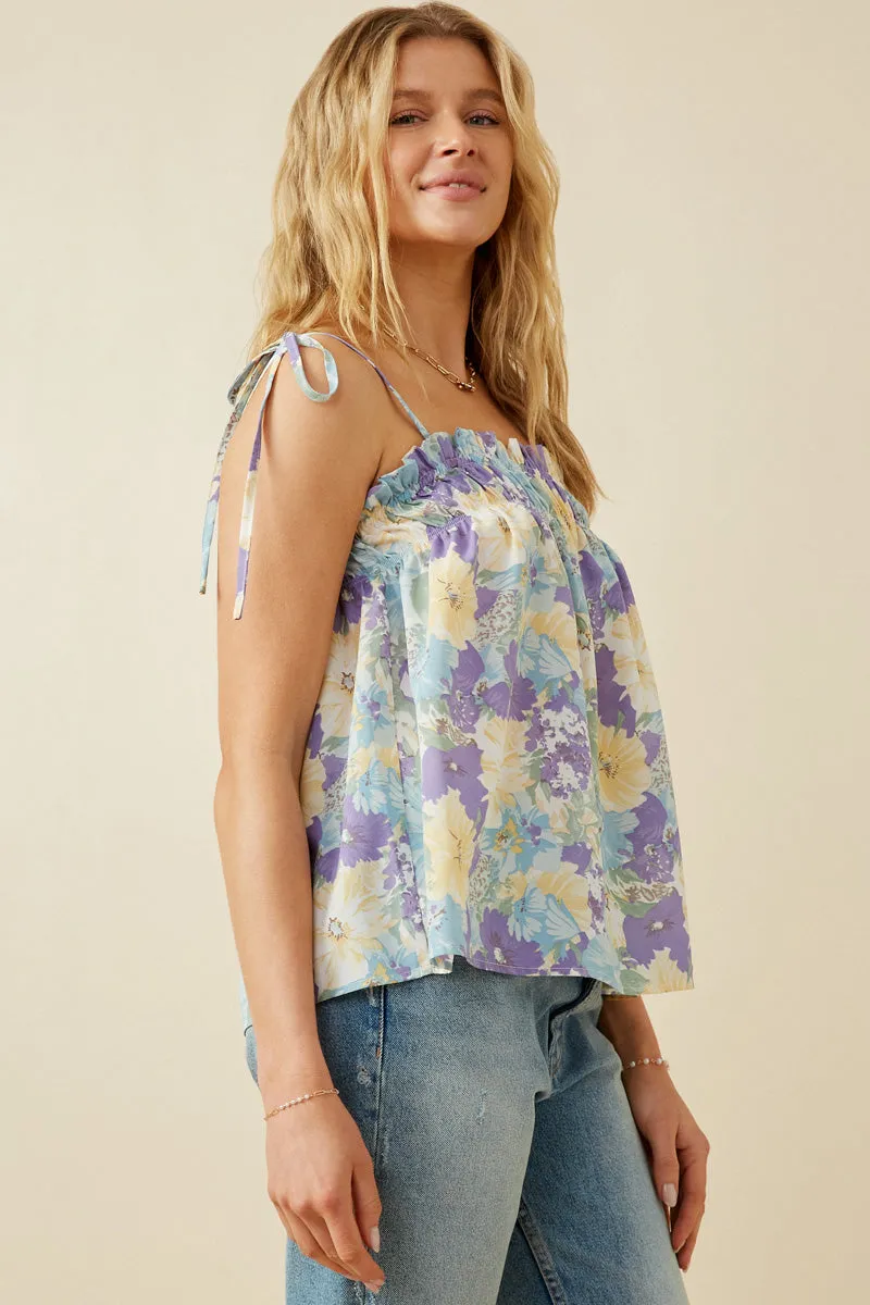 Womens Soft Floral Ruffled Bodice Tank sold by Hayden product image thumbnail 4