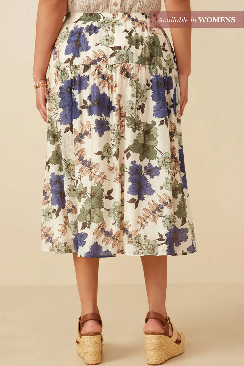 Womens Textured Floral Tie Front Midi Skirt sold by Hayden product image thumbnail 3