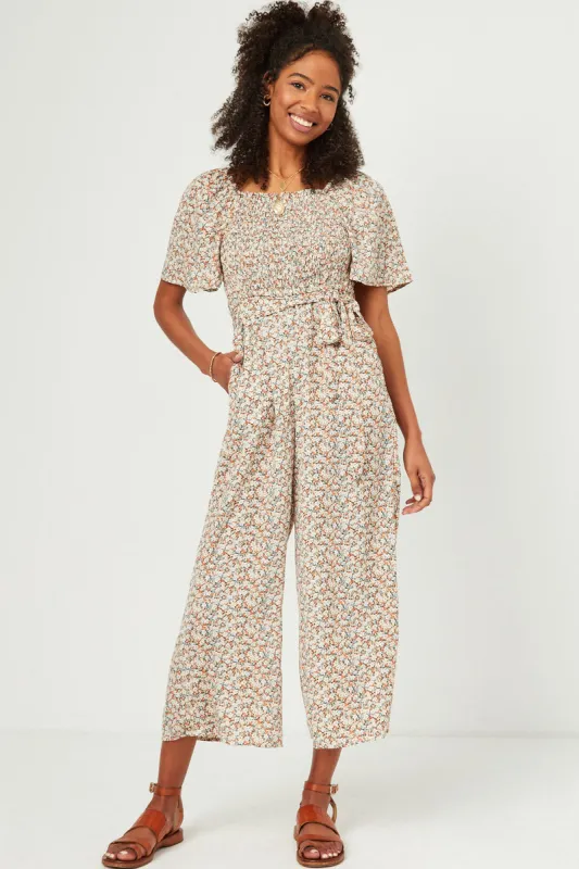 Womens Square Neck Belted Palazzo Jumpsuit made by Hayden