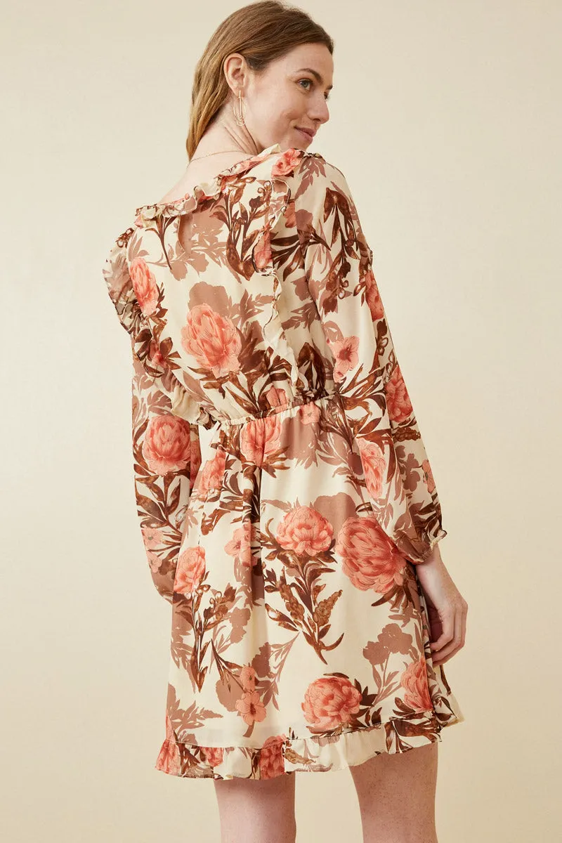 Womens Romantic Floral Ruffle Detailed Long Sleeve Dress sold by Hayden product image thumbnail 5