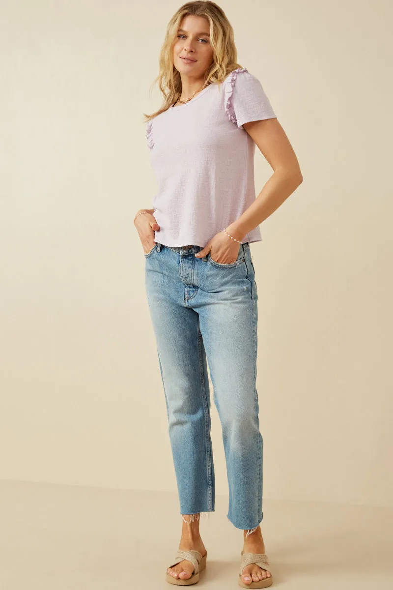 Womens Textured Ruffle Shoulder Knit Top sold by Hayden product image thumbnail 3