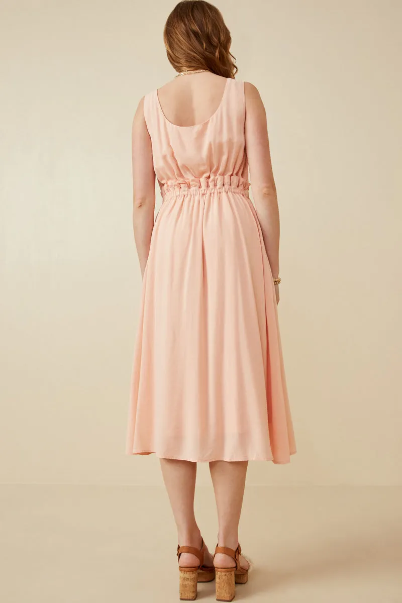 Womens Ruffle Waist Button Front Tank Dress sold by Hayden product image thumbnail 5