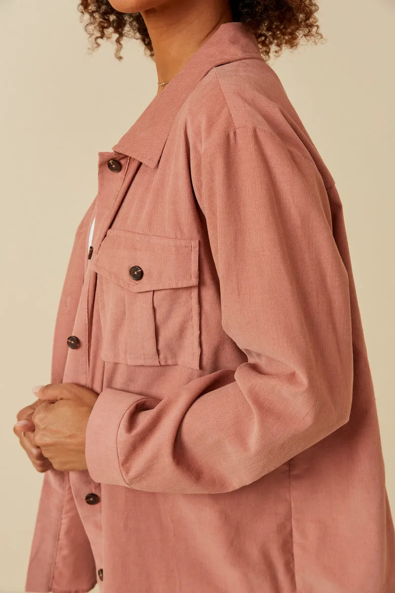 Womens Corduroy Patch Pocket Button Up Shirt sold by Hayden product image thumbnail 3