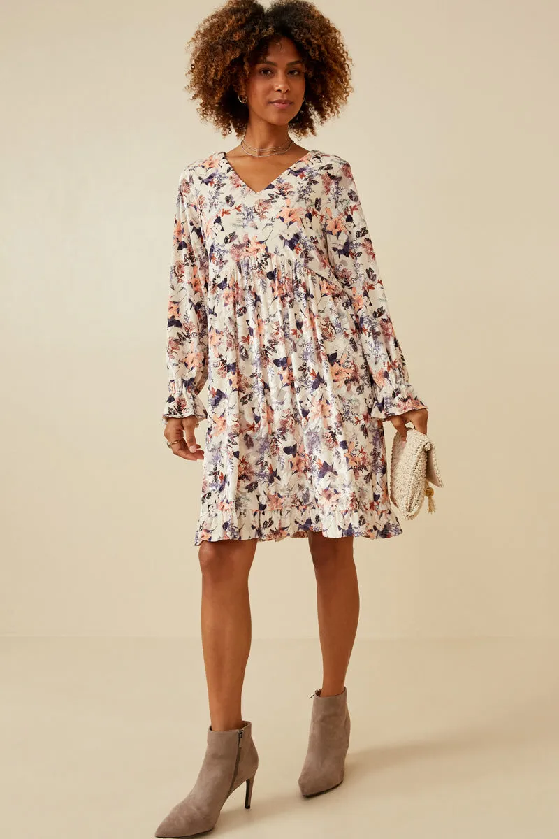 Womens Floral Textured Burnout Velvet Dress sold by Hayden product image thumbnail 2