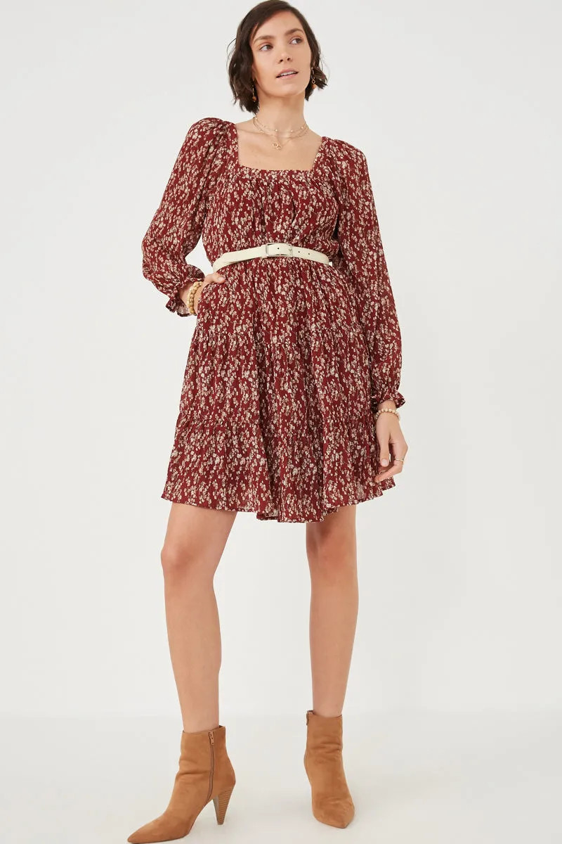 Womens Ditsy Floral Cinched Puff Sleeve Square Neck Dress sold by Hayden product image thumbnail 3