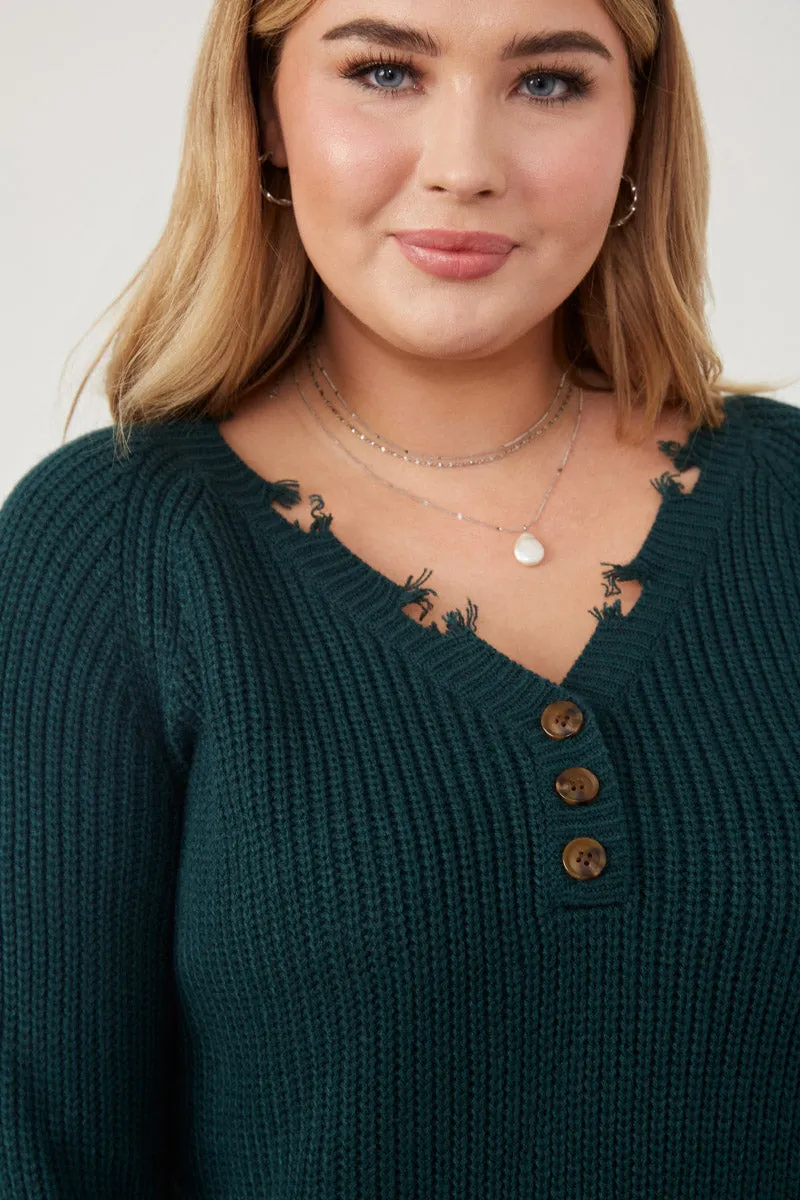 Womens Distressed Button Down Sweater sold by Hayden product image thumbnail 2