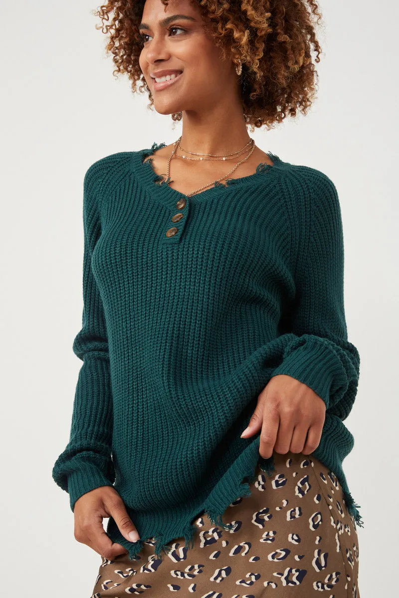 Womens Distressed Button Down Sweater sold by Hayden product image thumbnail 3