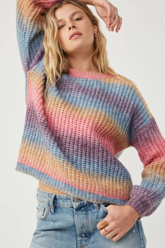 Womens Ombre Striped Chunky Knit Sweater sold by Hayden