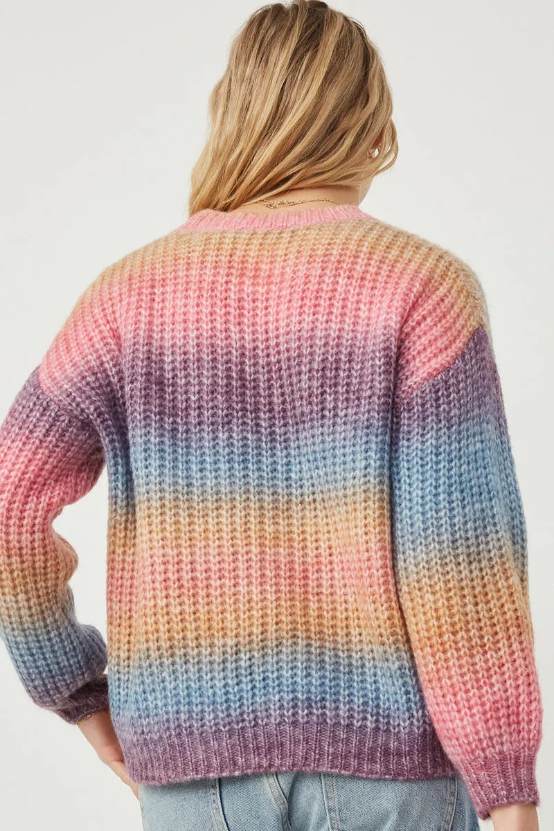 Womens Ombre Striped Chunky Knit Sweater sold by Hayden product image thumbnail 5