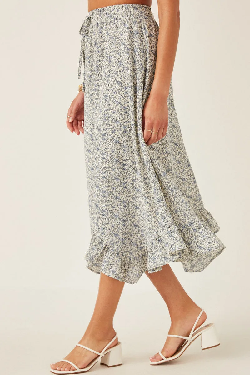 Womens Ditsy Floral Ruffled Handkerchief Hem Skirt sold by Hayden product image thumbnail 3