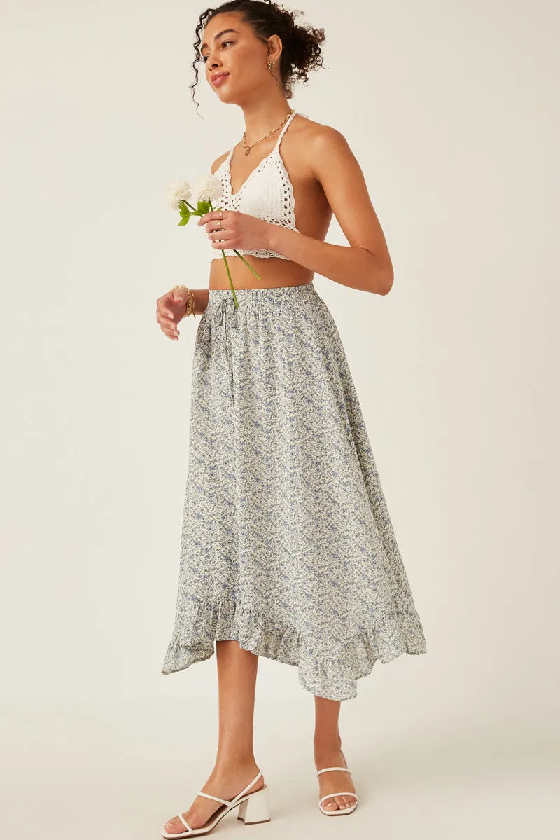 Womens Ditsy Floral Ruffled Handkerchief Hem Skirt sold by Hayden product image thumbnail 5