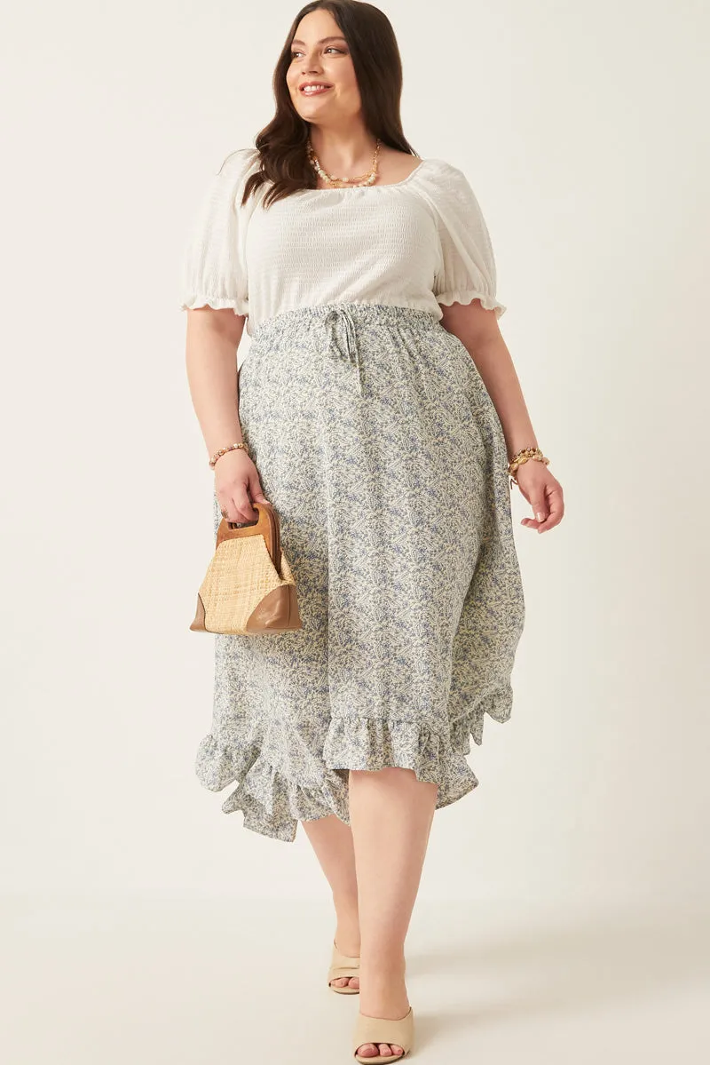 Womens Ditsy Floral Ruffled Handkerchief Hem Skirt sold by Hayden product image thumbnail 2