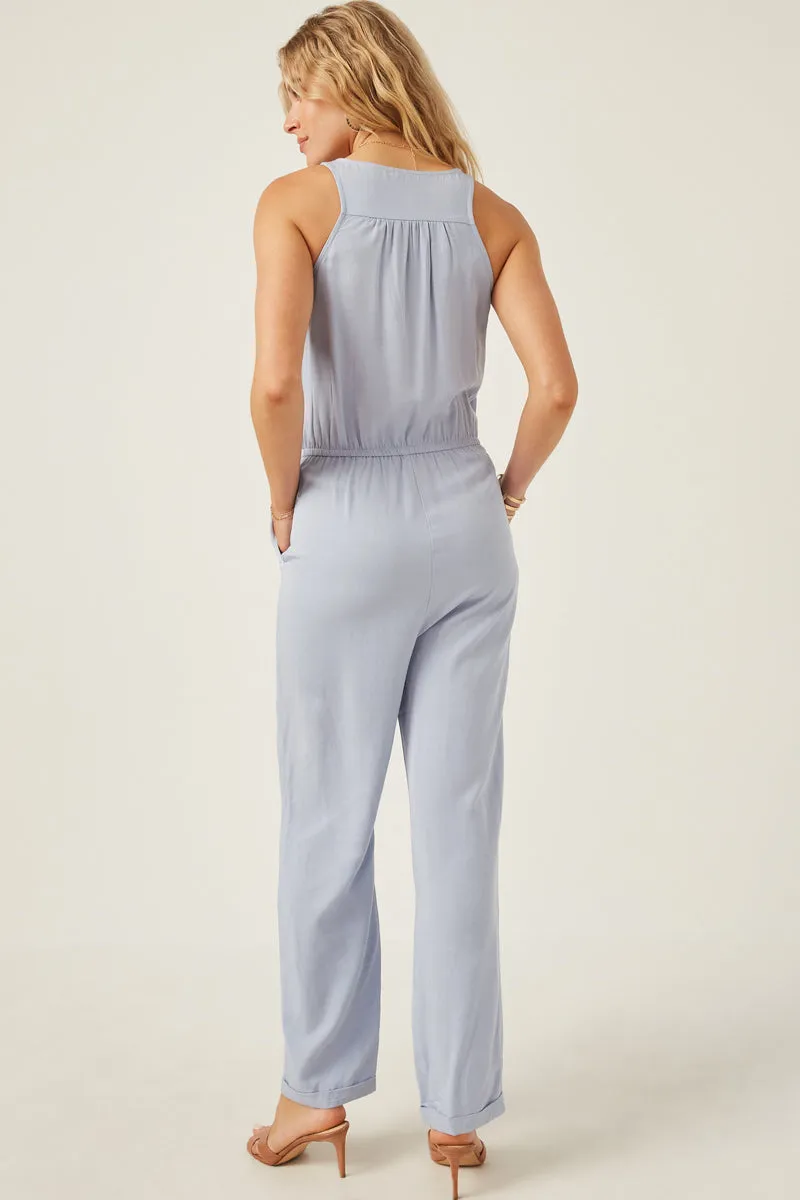 Womens Drawstring Waist Button Detail Tank Jumpsuit sold by Hayden product image thumbnail 5