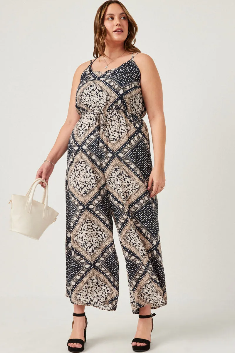 Womens Bandana Print Wide Leg Cross Back Jumpsuit sold by Hayden product image thumbnail 2