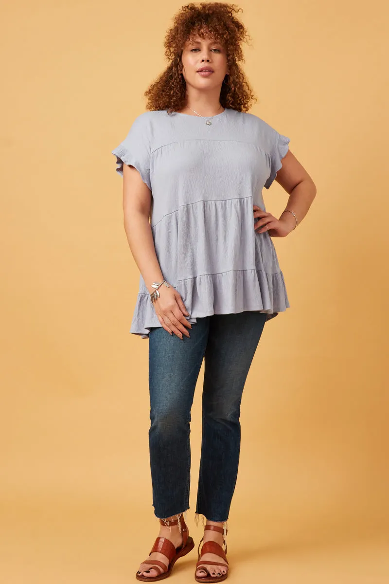 Womens Crinkle Texture Knit Tiered Top sold by Hayden product image thumbnail 2