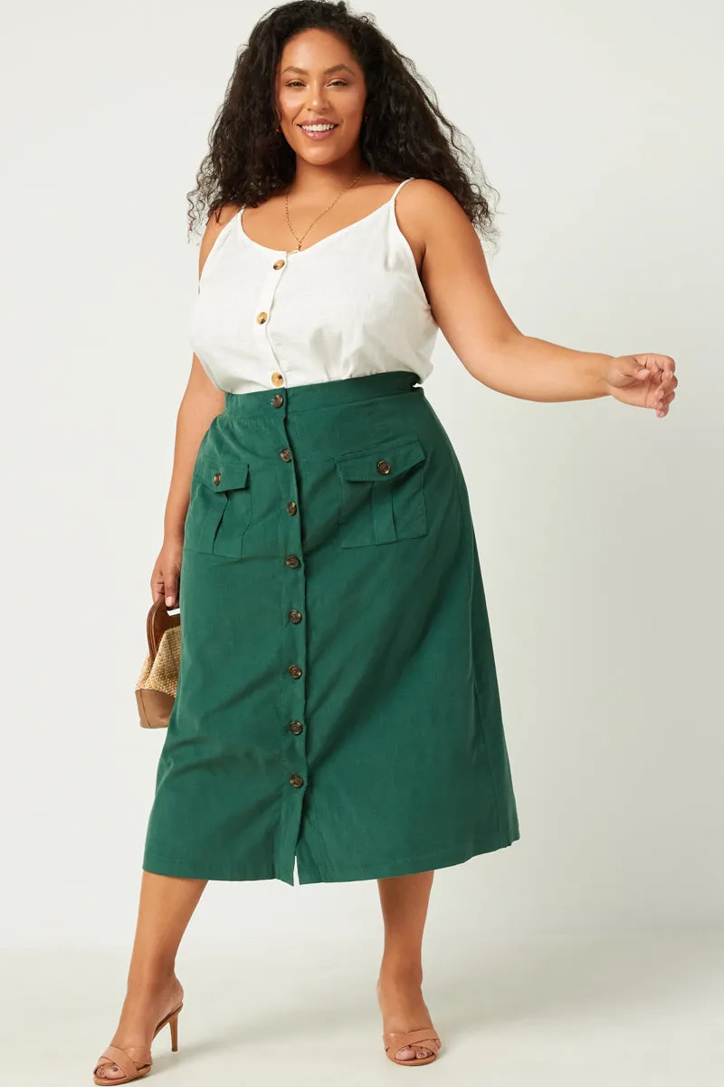 Womens Corduroy Patch Pocket Button Detail Skirt sold by Hayden product image thumbnail 2
