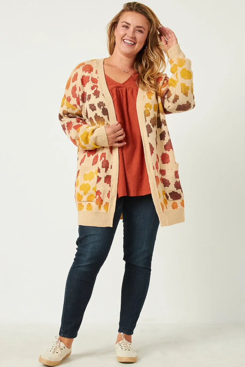 Womens Multi Color Leopard Open Sweater Cardigan sold by Hayden product image thumbnail 2