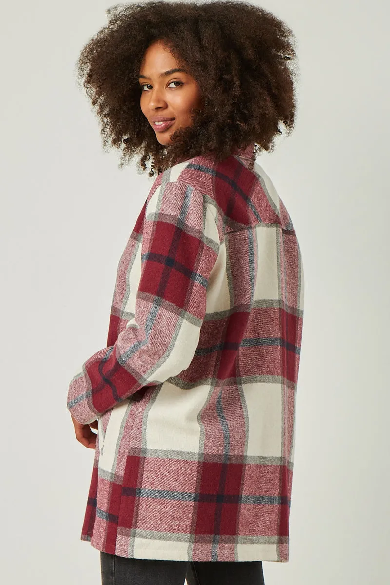 Womens Plaid Button Up Patch Pocket Coat sold by Hayden product image thumbnail 5