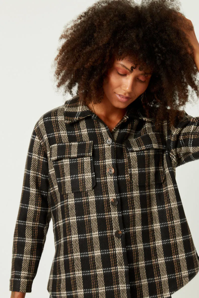 Womens Heavy Plaid Patch Pocket Shacket sold by Hayden product image thumbnail 4