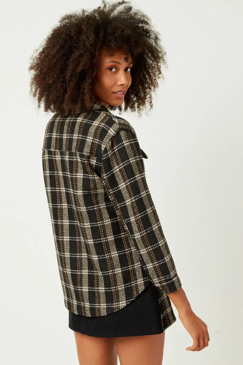 Womens Heavy Plaid Patch Pocket Shacket sold by Hayden product image thumbnail 5