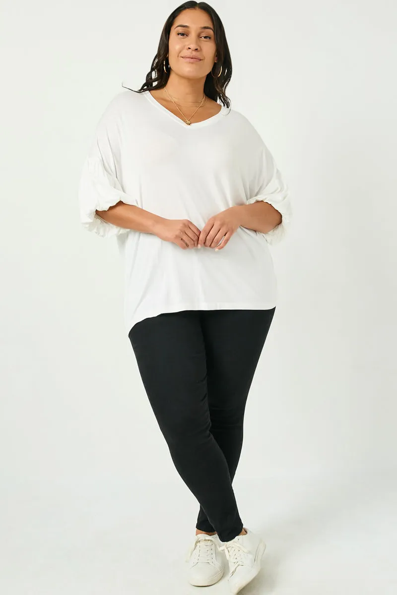 Womens Balloon Puff Sleeve V Neck Modal Knit Top sold by Hayden product image thumbnail 2