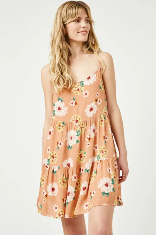 Womens Floral Tiered Sleeveless Swing Dress sold by Hayden