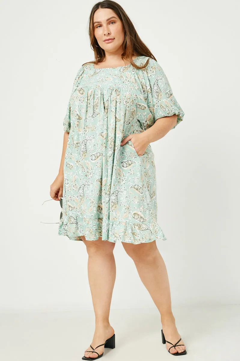 Womens Paisley Print Square Neck Tunic Dress sold by Hayden product image thumbnail 2