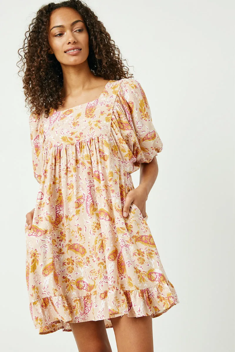 Womens Paisley Print Square Neck Tunic Dress sold by Hayden product image thumbnail 3