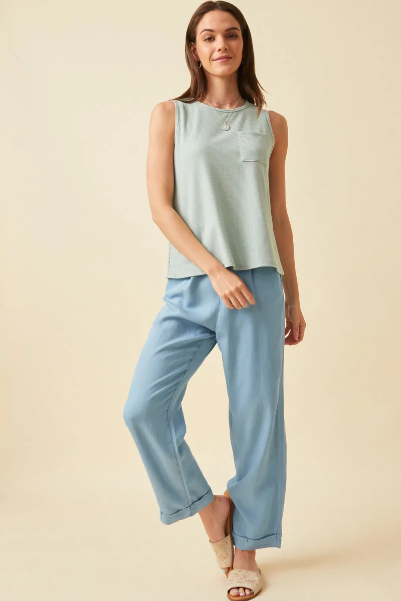 Womens Waffle Knit Pocket Tank sold by Hayden product image thumbnail 3