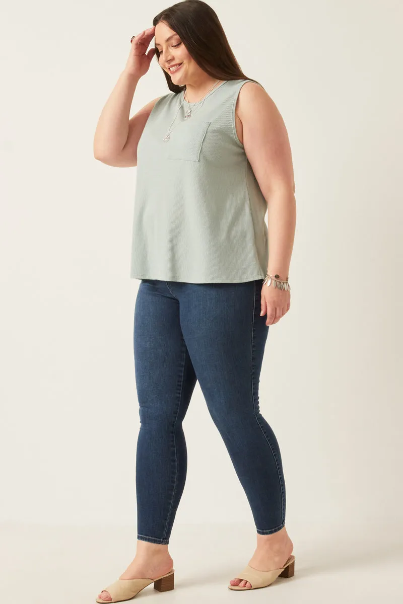 Womens Waffle Knit Pocket Tank sold by Hayden product image thumbnail 5