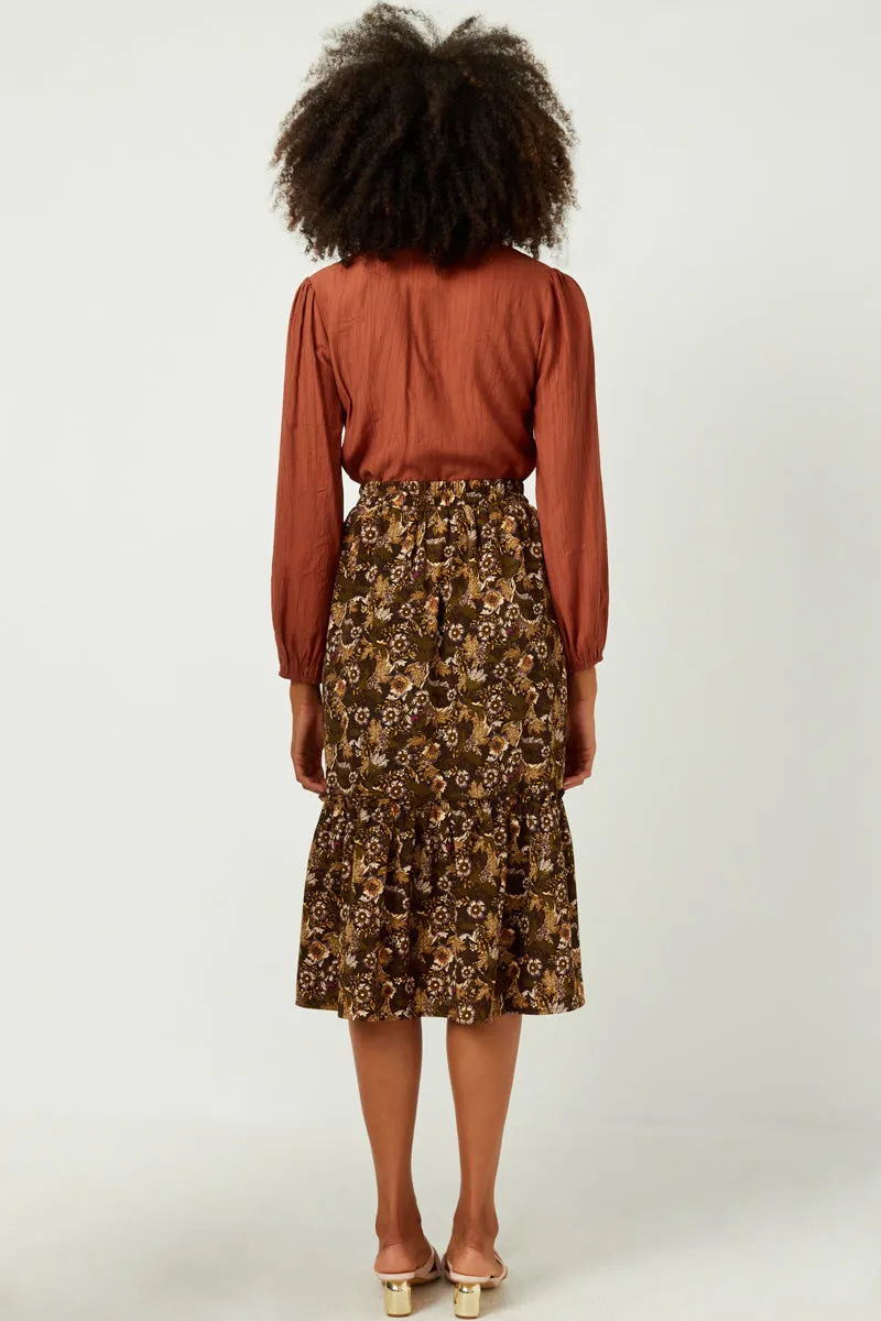 Womens Floral Print Ruffle Tiered Skirt sold by Hayden product image thumbnail 5