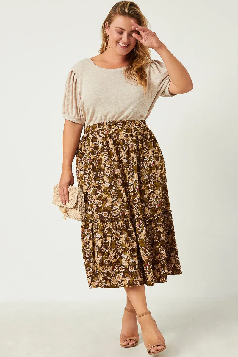 Womens Floral Print Ruffle Tiered Skirt sold by Hayden product image thumbnail 2