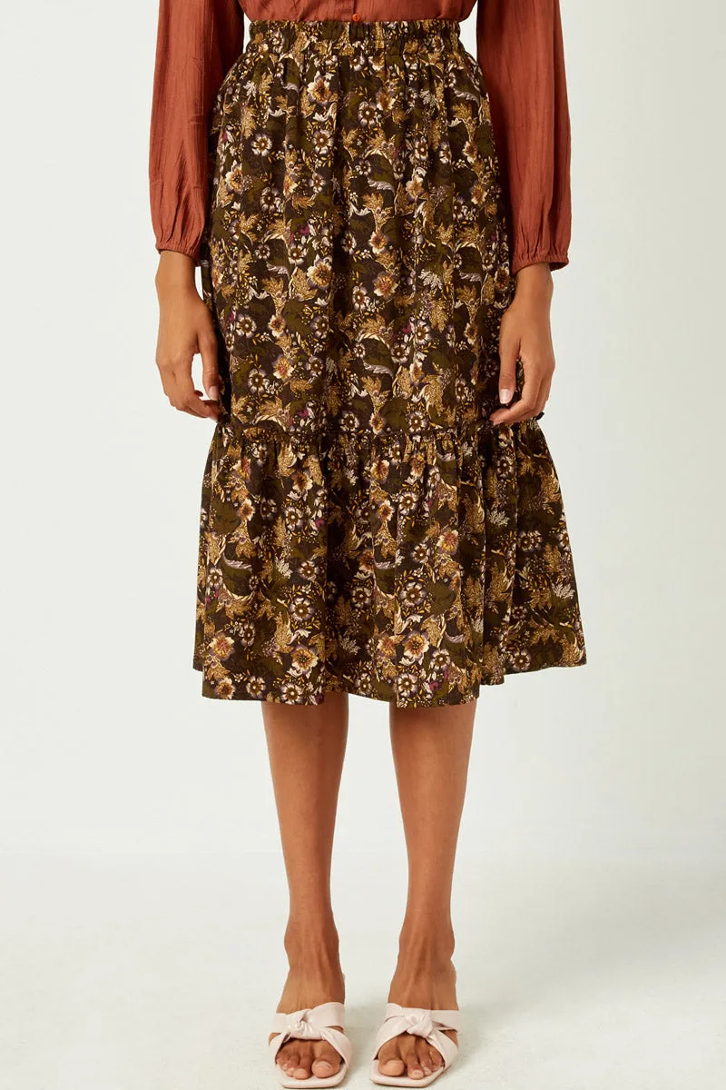 Womens Floral Print Ruffle Tiered Skirt sold by Hayden product image thumbnail 3