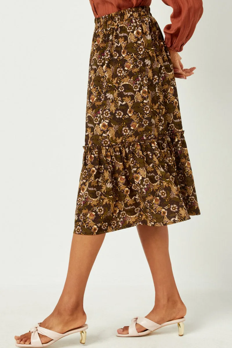 Womens Floral Print Ruffle Tiered Skirt sold by Hayden product image thumbnail 4