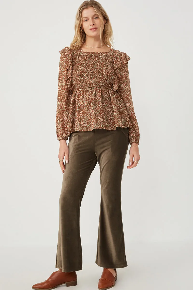 Womens Mixed Botanical Print Ruffle Detail Peplum Top sold by Hayden product image thumbnail 3