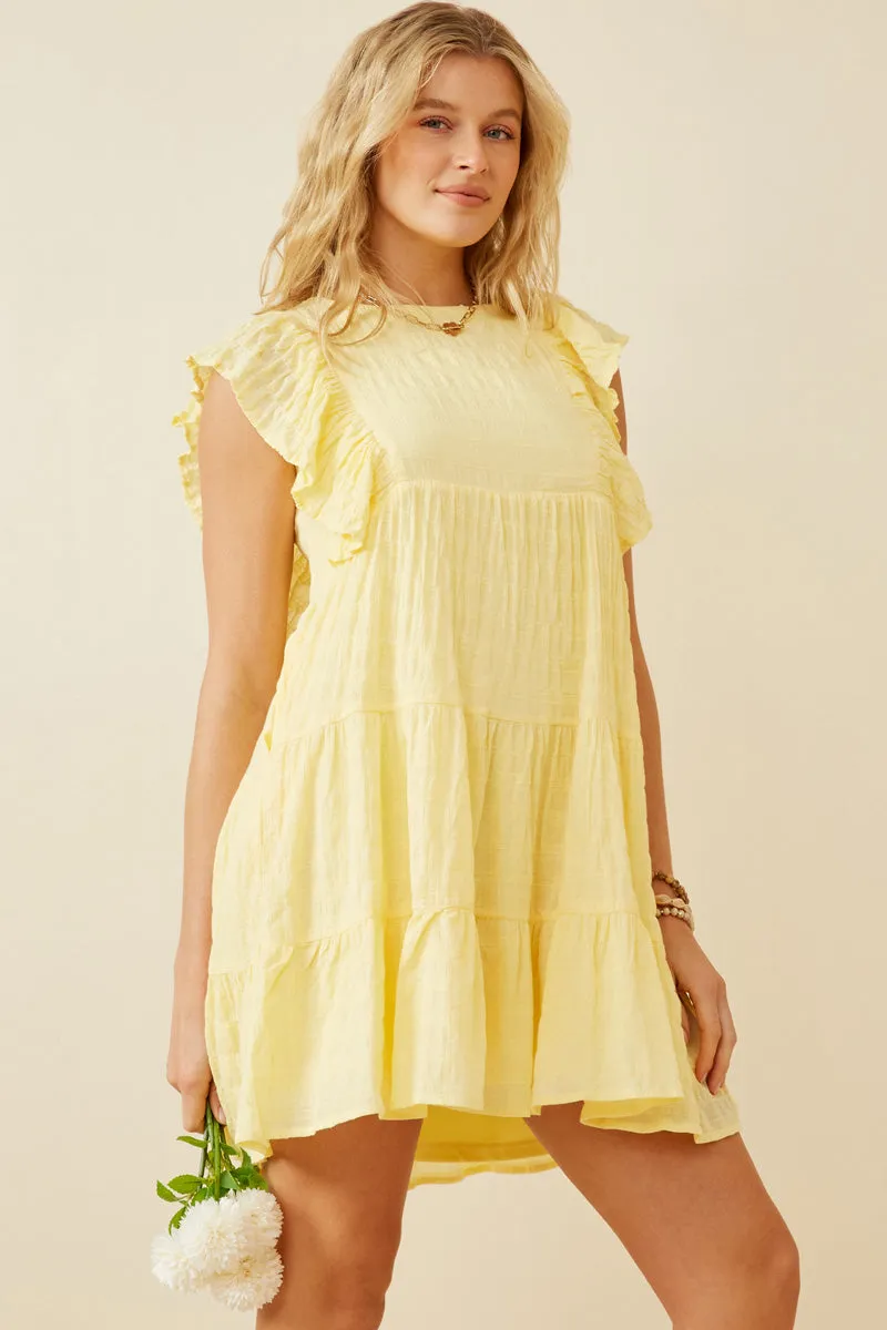 Womens Shadow Texture Exaggerated Ruffle Dress sold by Hayden