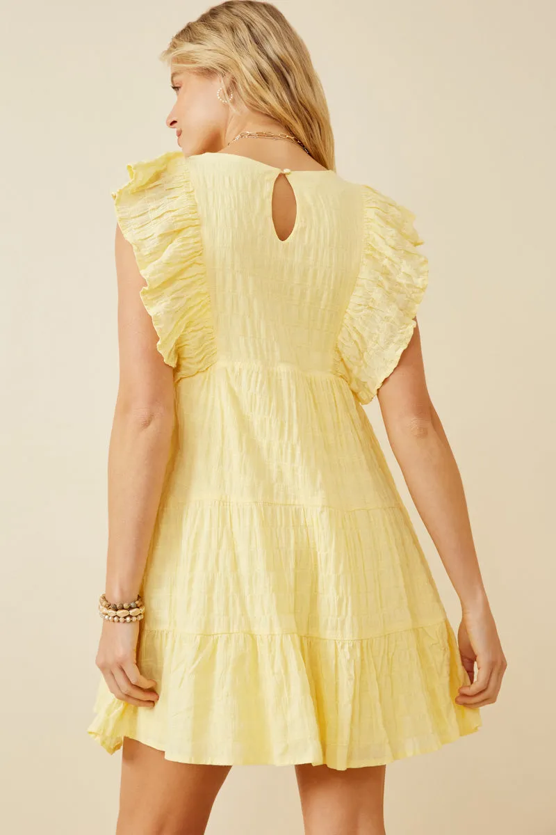 Womens Shadow Texture Exaggerated Ruffle Dress sold by Hayden product image thumbnail 5