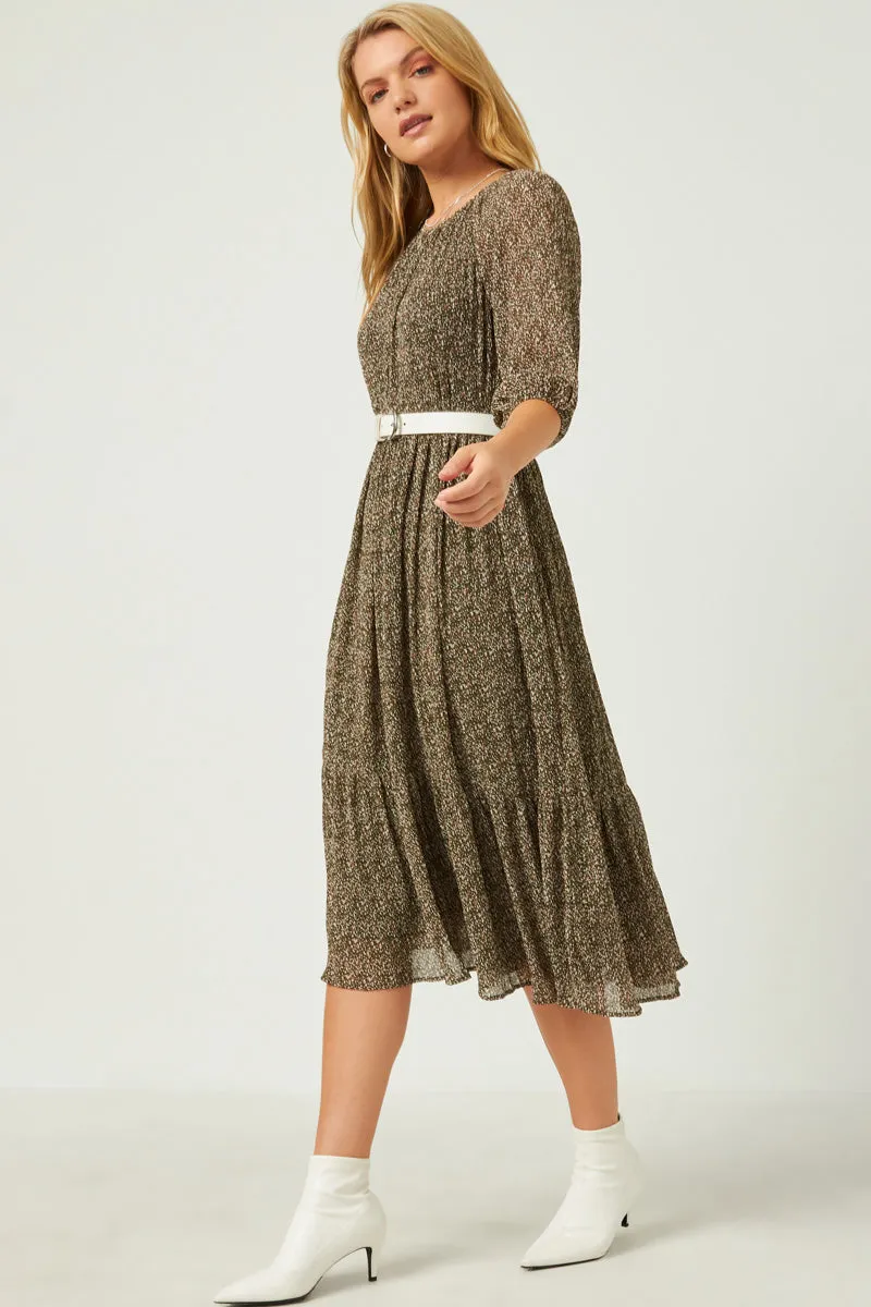 Womens Floral Printed Crinkle Pleat Puff Sleeve Dress sold by Hayden product image thumbnail 4