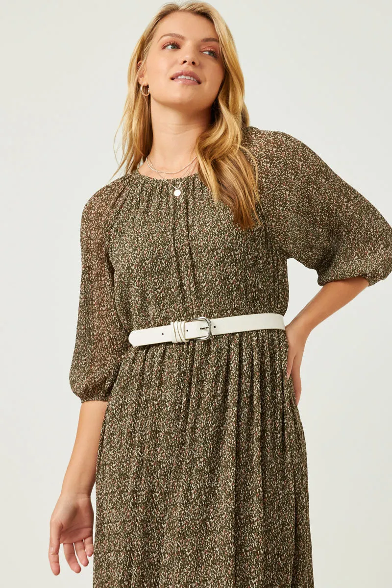 Womens Floral Printed Crinkle Pleat Puff Sleeve Dress sold by Hayden product image thumbnail 3