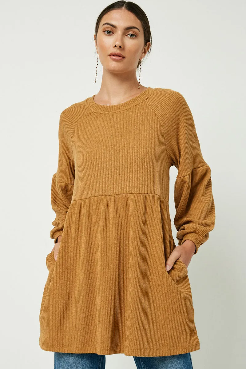 Womens Ribbed Knit Raglan Mini Dress sold by Hayden product image thumbnail 5